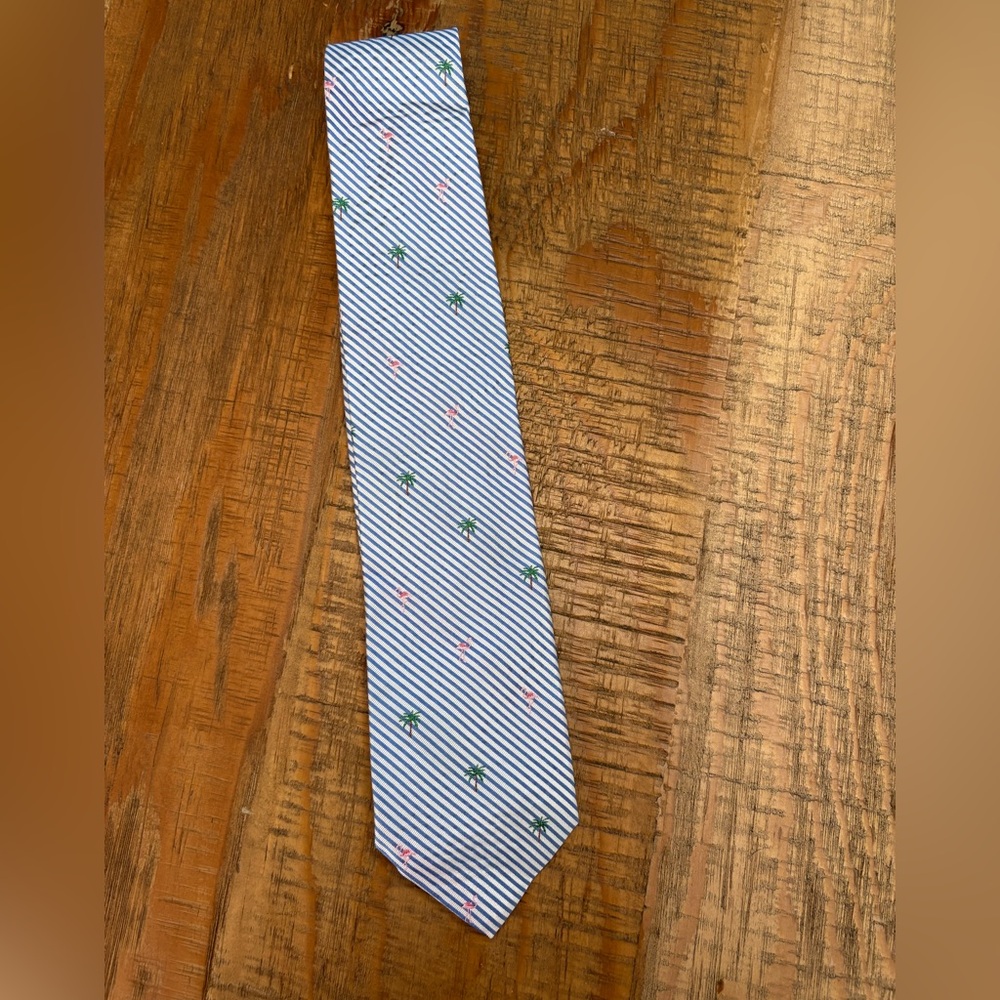 Brooks Brothers Striped Tie with Palm Tree Design
